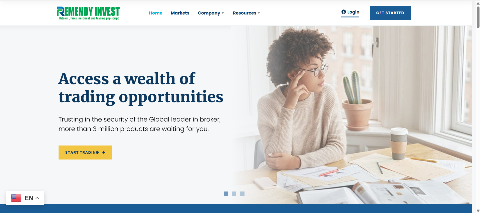 Investment and trading website